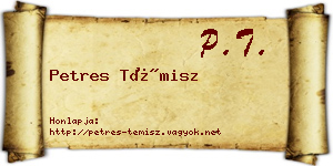 Petres Témisz névjegykártya