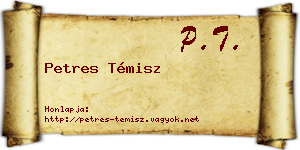 Petres Témisz névjegykártya